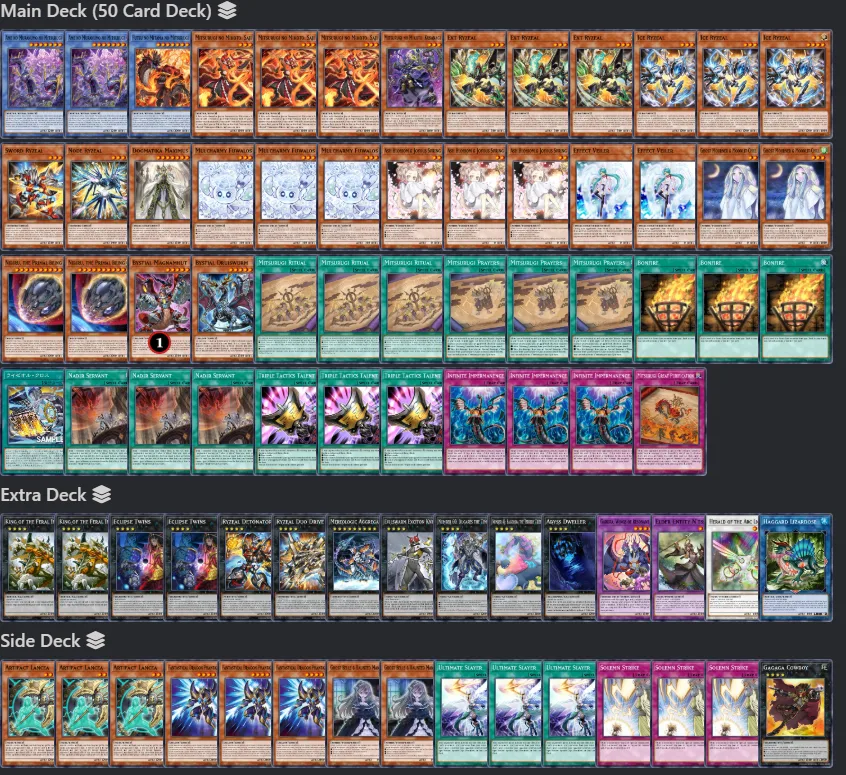 Mitsurugi Ryzeal Dogmatika Deck TCG