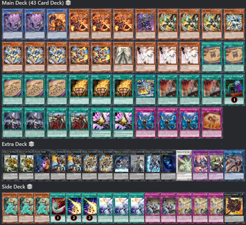 Mitsurugi Ryzeal Dogmatika Deck TCG