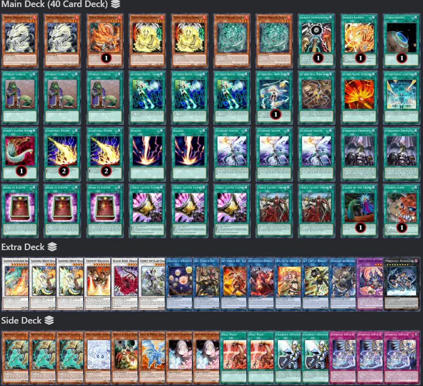 Tenpai Dragon Deck List Version